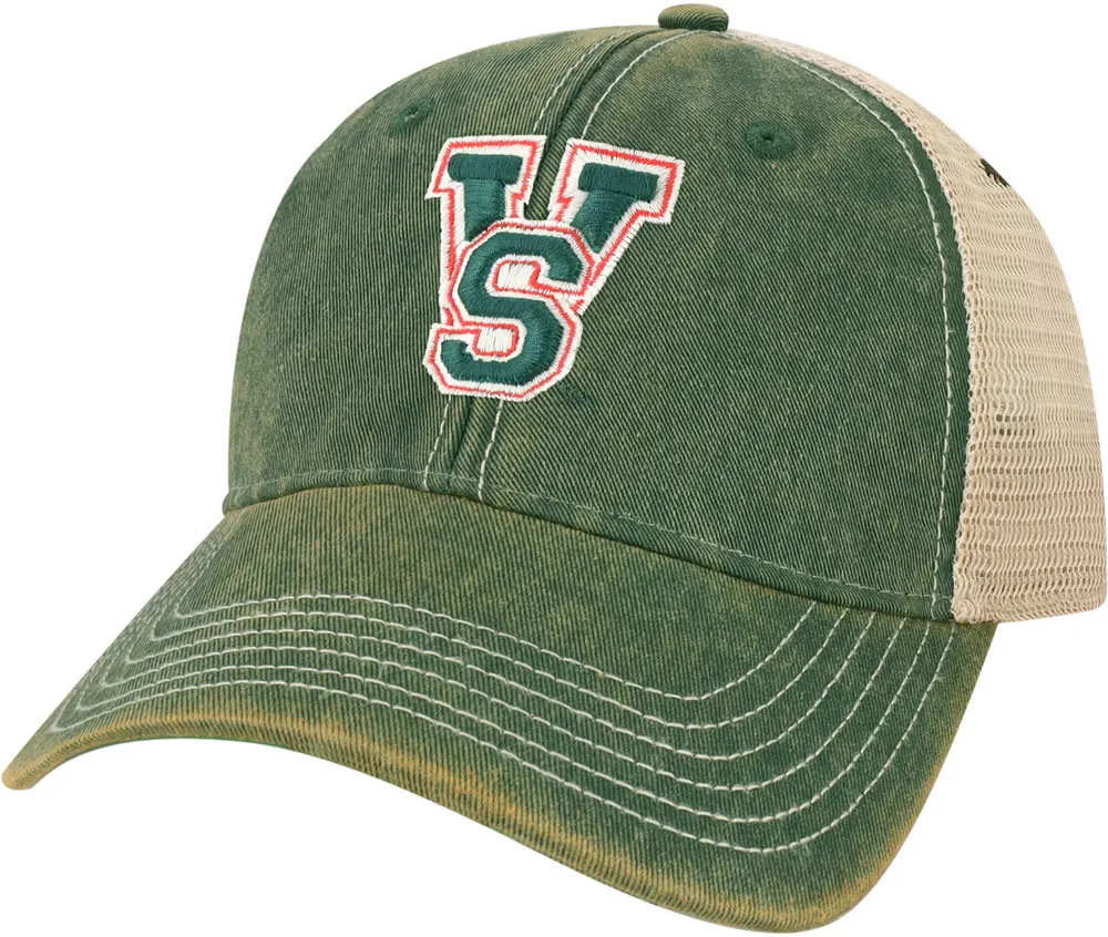 League-Legacy Adult Mississippi Valley State Delta Devils Forest Green Old Favorite Adjustable Trucker Hat