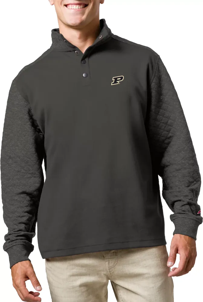 League-Legacy Men's Purdue Boilermakers Grey Snap Up Quilted Jacket