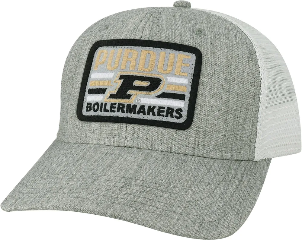 League-Legacy Adult Purdue Boilermakers Grey Mid-Pro Trucker Hat