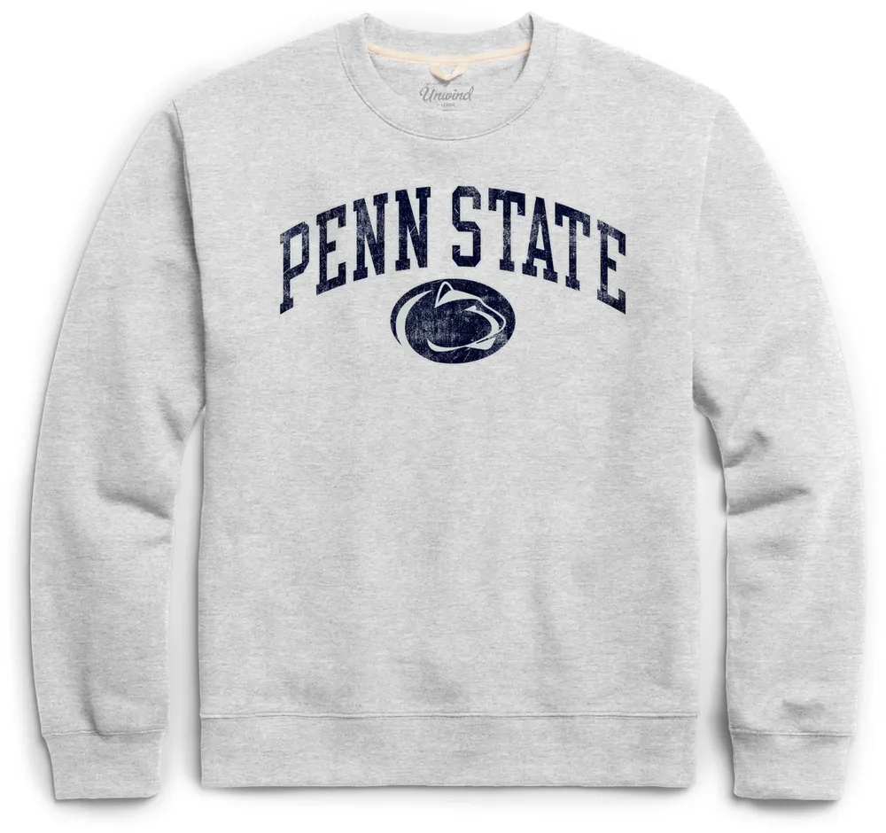 League Legacy Men's Penn State Nittany Lions Grey Pullover Crew Sweatshirt