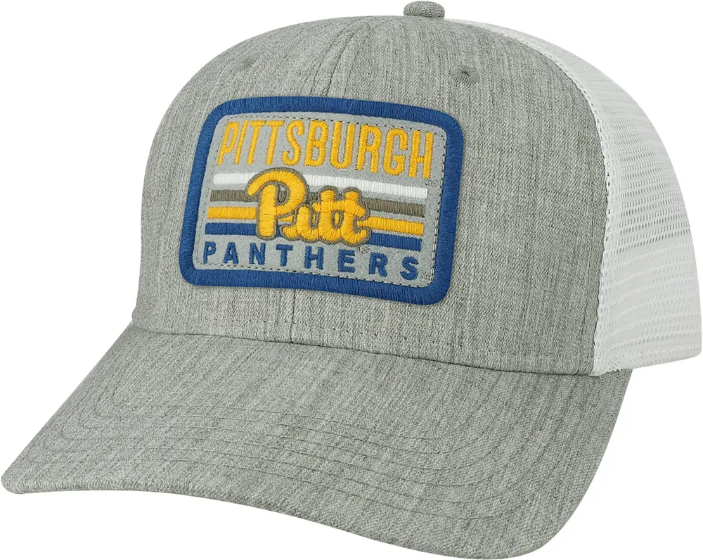 League-Legacy Adult Pitt Panthers Grey Mid-Pro Trucker Hat