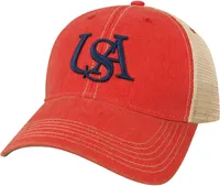 League-Legacy Adult South Alabama Jaguars Scarlet Old Favorite Adjustable Trucker Hat