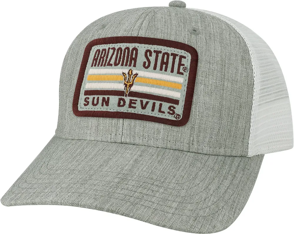 League-Legacy Adult Arizona State Sun Devils Grey Mid-Pro Trucker Hat