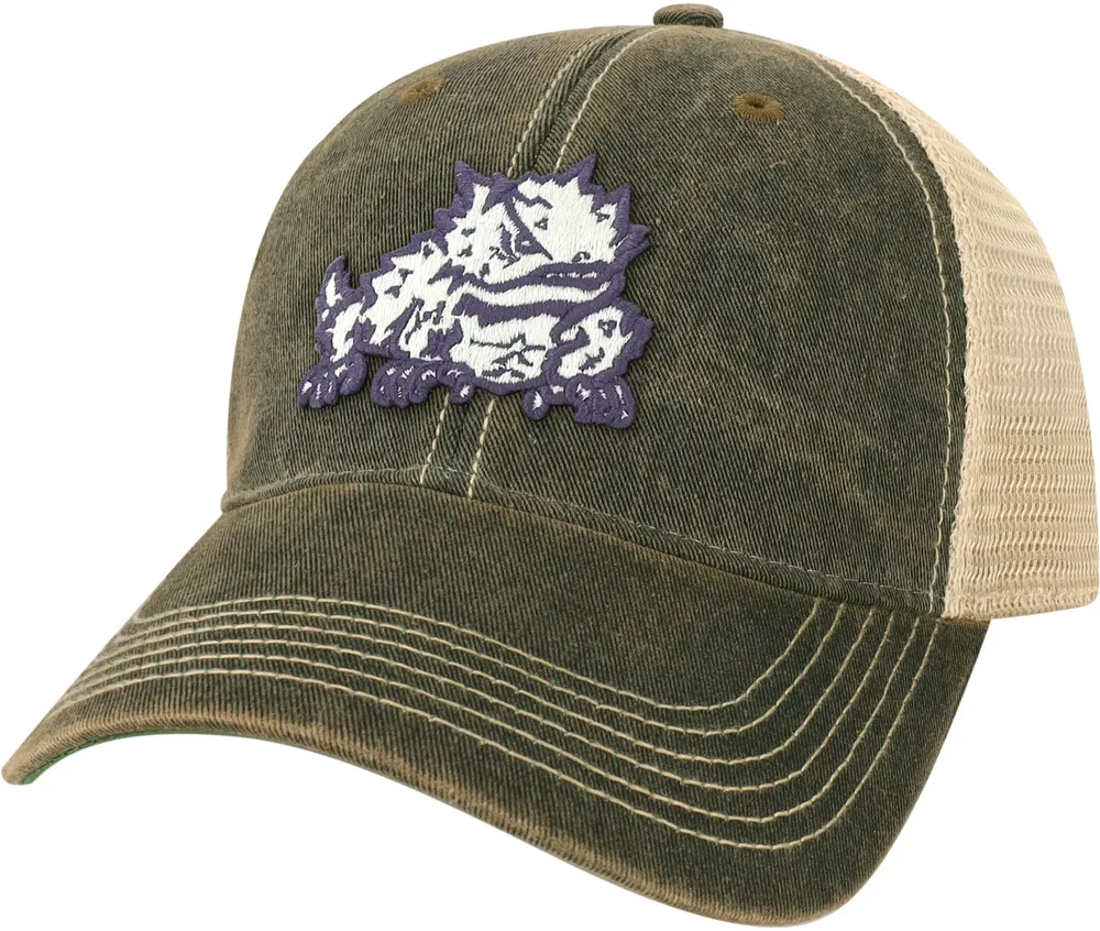 League-Legacy Men's TCU Horned Frogs Black Old Favorite Adjustable Trucker Hat