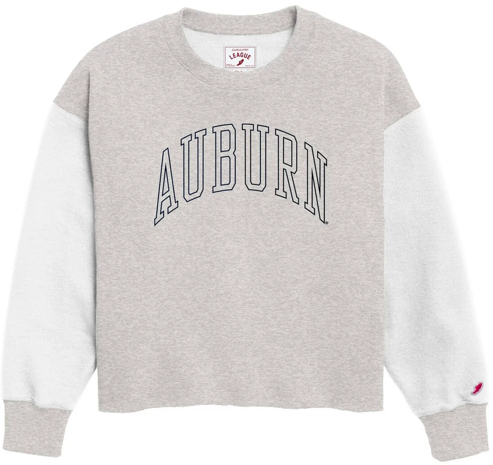 League-Legacy Women's Auburn Tigers Grey Rev Crew Sweatshirt