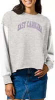 League-Legacy Women's East Carolina Pirates Grey Rev Crew Sweatshirt