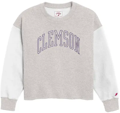 League-Legacy Women's Clemson Tigers Grey Rev Crew Sweatshirt