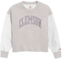 League-Legacy Women's Clemson Tigers Grey Rev Crew Sweatshirt