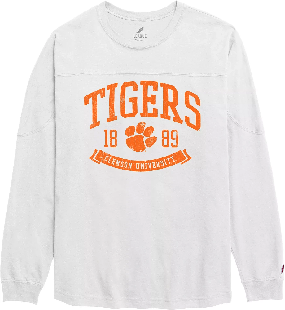 League-Legacy Women's Clemson Tigers White Throwback Long Sleeve Shirt