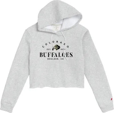 League-Legacy Women's Colorado Buffaloes Grey Cropped Hoodie