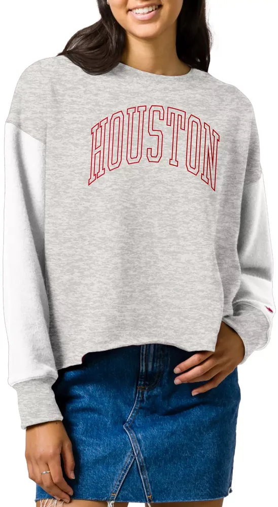 League-Legacy Women's Houston Cougars Grey Rev Crew Sweatshirt