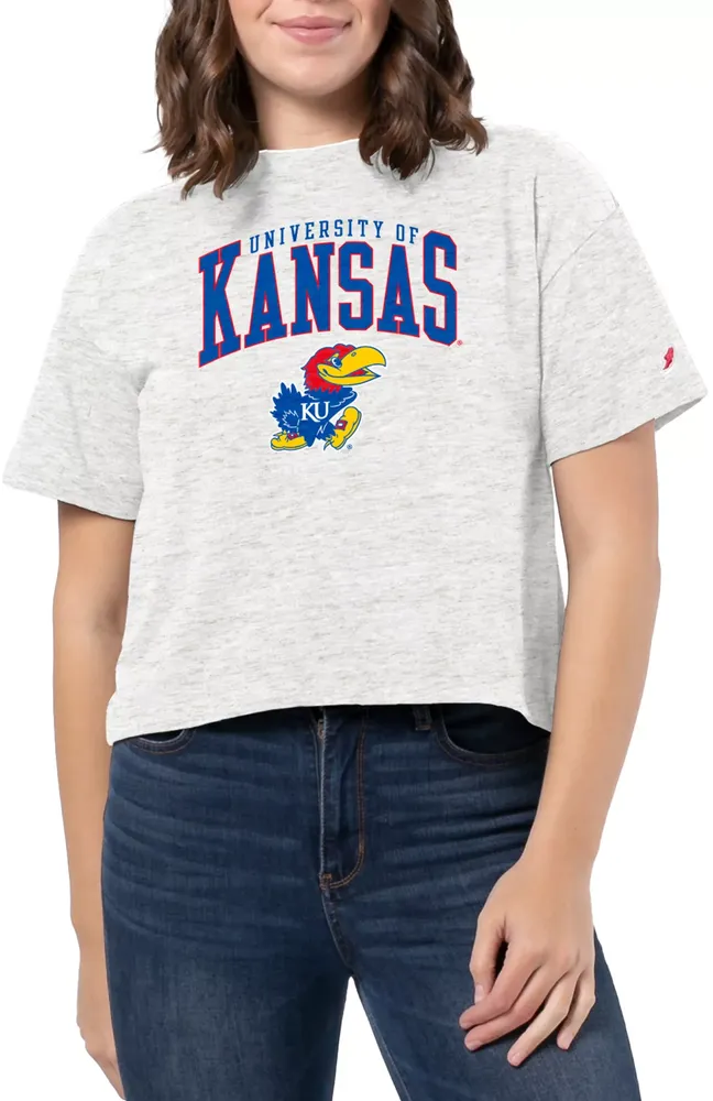 League-Legacy Women's Kansas Jayhawks White Intramural Midi T-Shirt