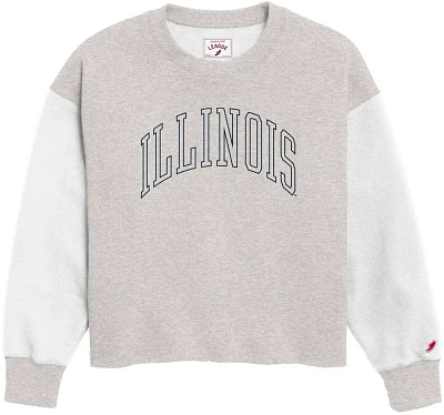 League-Legacy Women's Illinois Fighting Illini Grey Rev Crew Sweatshirt