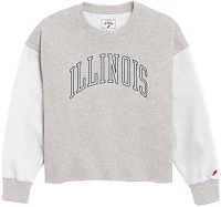 League-Legacy Women's Illinois Fighting Illini Grey Rev Crew Sweatshirt