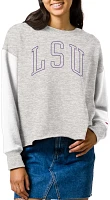 League-Legacy Women's LSU Tigers Grey Rev Crew Sweatshirt