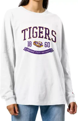 League-Legacy Women's LSU Tigers White Throwback Long Sleeve Shirt