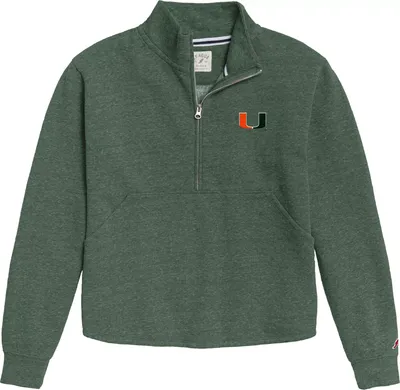 League-Legacy Women's Miami Hurricanes Green Victory Quarter-Zip