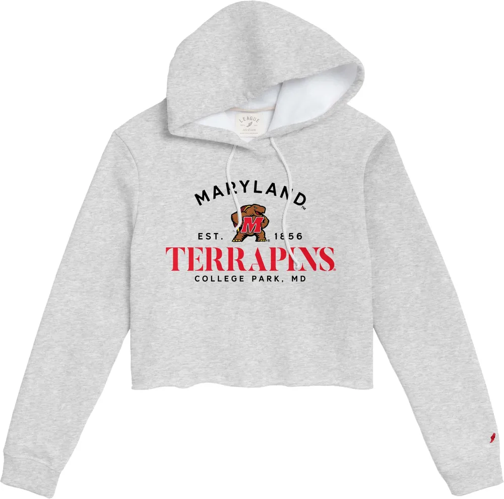 League-Legacy Women's Maryland Terrapins Grey Cropped Hoodie