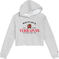 League-Legacy Women's Maryland Terrapins Grey Cropped Hoodie