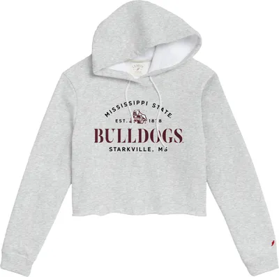 League-Legacy Women's Mississippi State Bulldogs Grey Cropped Hoodie