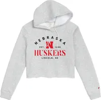 League-Legacy Women's Nebraska Cornhuskers Grey Cropped Hoodie