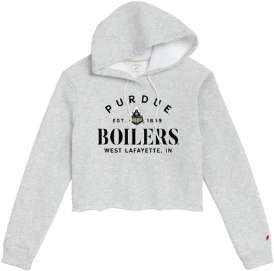 League-Legacy Women's Purdue Boilermakers Grey Cropped Hoodie