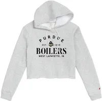 League-Legacy Women's Purdue Boilermakers Grey Cropped Hoodie