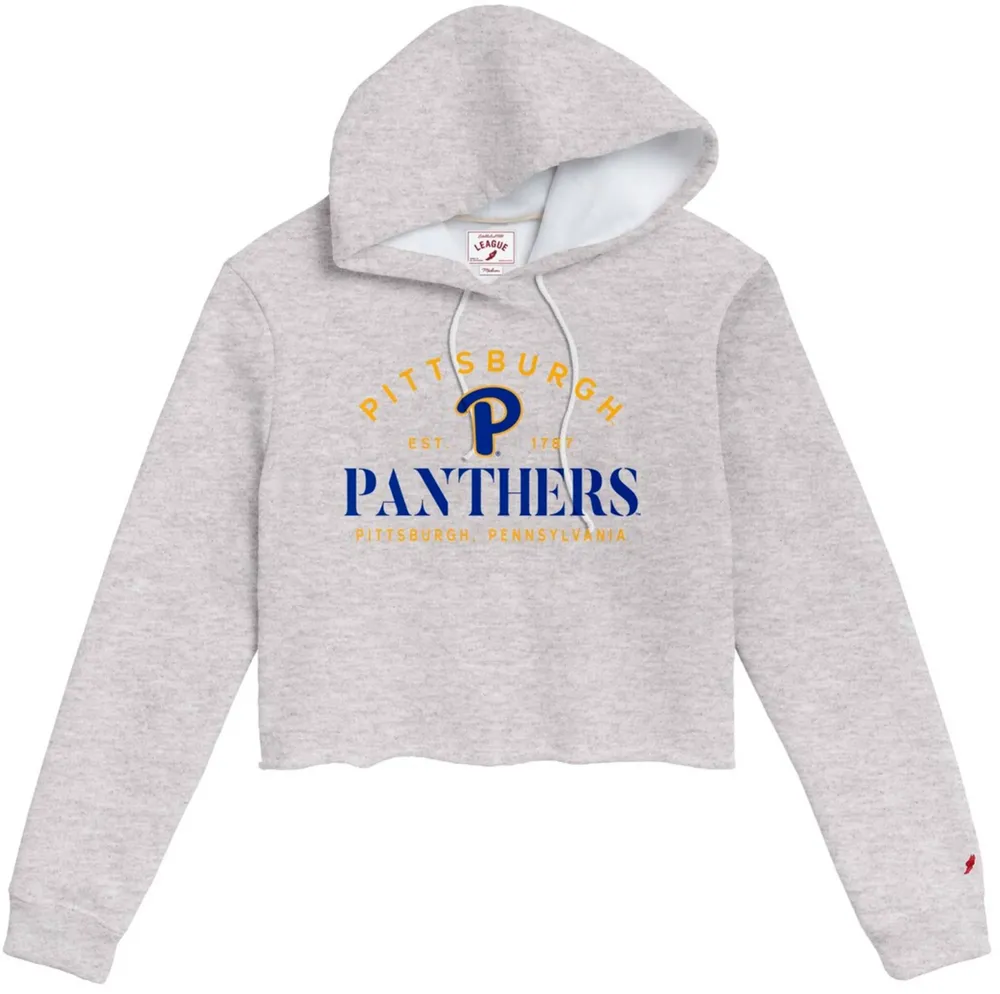 League-Legacy Women's Pitt Panthers Grey Cropped Hoodie