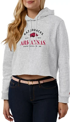 League-Legacy Women's Arkansas Razorbacks Grey Cropped Hoodie