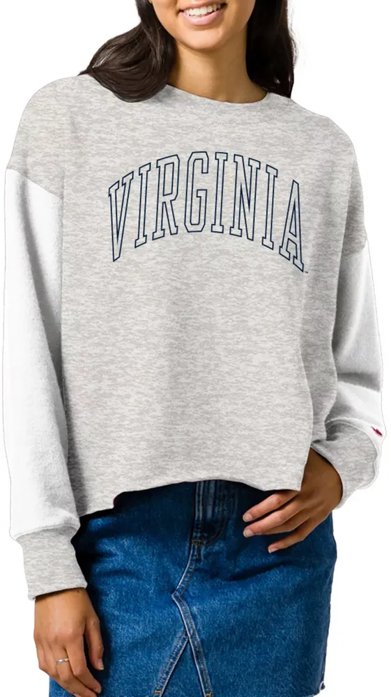 League-Legacy Women's Virginia Cavaliers Grey Rev Crew Sweatshirt