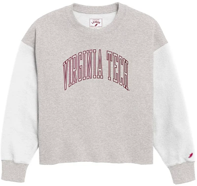 League-Legacy Women's Virginia Tech Hokies Grey Rev Crew Sweatshirt