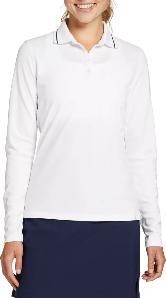 Walter Hagen Women's Rib Trim Long Sleeve Golf Polo