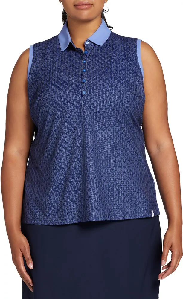 Walter Hagen Women's Printed Sleeveless Golf Polo