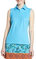 Walter Hagen Women's Ruffle Sleeveless Golf Polo