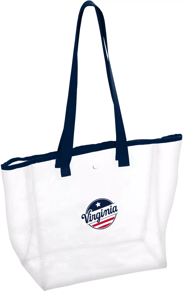 Logo Brands Virginia Cavaliers Red, White and HOO Clear Tote Bag