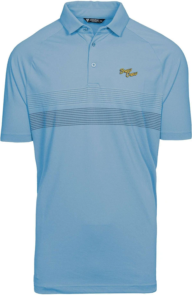 Levelwear Men's Milwaukee Brewers 2023 City Connect Ice Insignia Polo