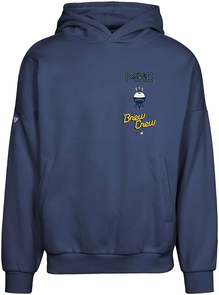 Levelwear Men's Milwaukee Brewers 2023 City Connect Navy Base Line Hoodie