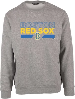 Levelwear Men's Boston Red Sox 2023 City Connect Gray Zane No Hitter Crew Neck Sweatshirt