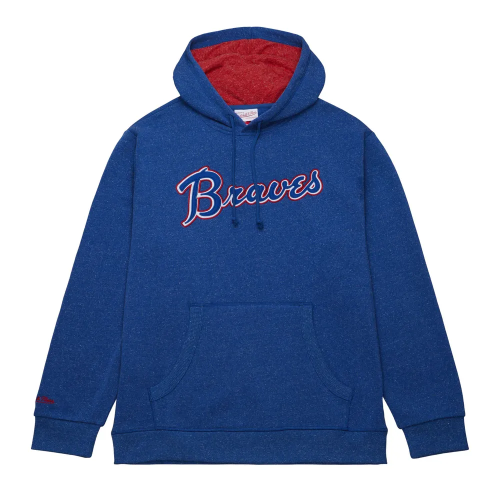 Mitchell & Ness Men's Atlanta Braves Royal Snow Washed Fleece Pullover Hoodie