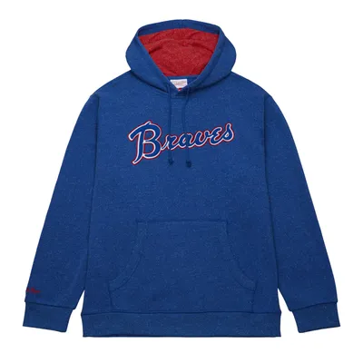 Mitchell & Ness Men's Atlanta Braves Royal Snow Washed Fleece Pullover Hoodie