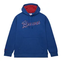 Mitchell & Ness Men's Atlanta Braves Royal Snow Washed Fleece Pullover Hoodie