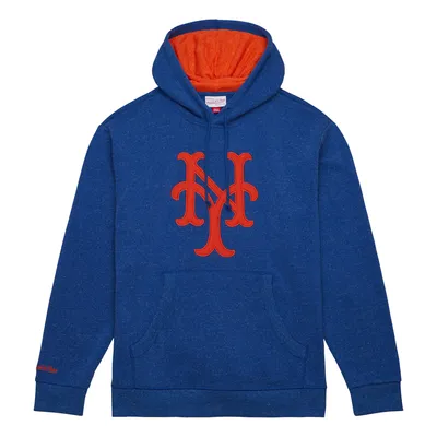 Mitchell & Ness Men's New York Mets Royal Snow Washed Fleece Pullover Hoodie