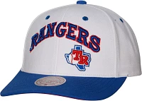 Mitchell & Ness Texas Rangers White Coop Evergreen Snapback Hat