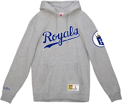 Mitchell & Ness Men's Kansas City Royals Gray Vintage Logo Pullover Hoodie