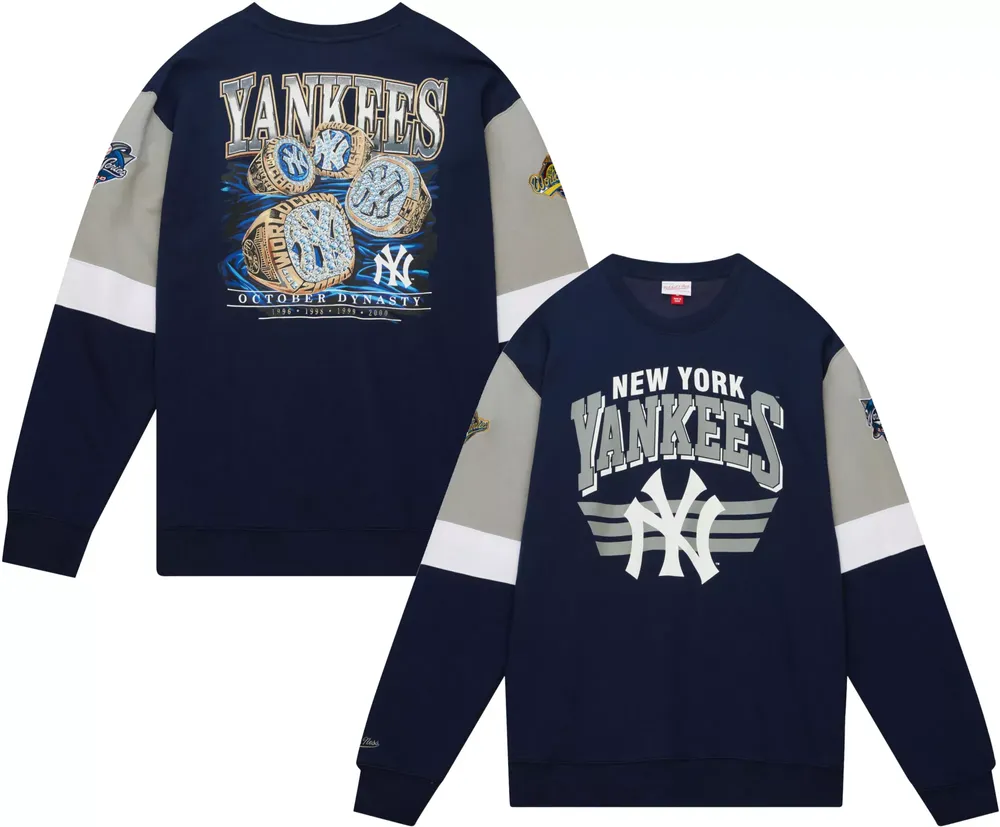 Mitchell & Ness Men's New York Yankees Navy All Over 3.0 Crew Neck Sweatshirt