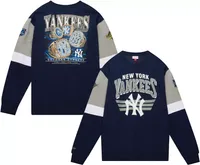 Mitchell & Ness Men's New York Yankees Navy All Over 3.0 Crew Neck Sweatshirt