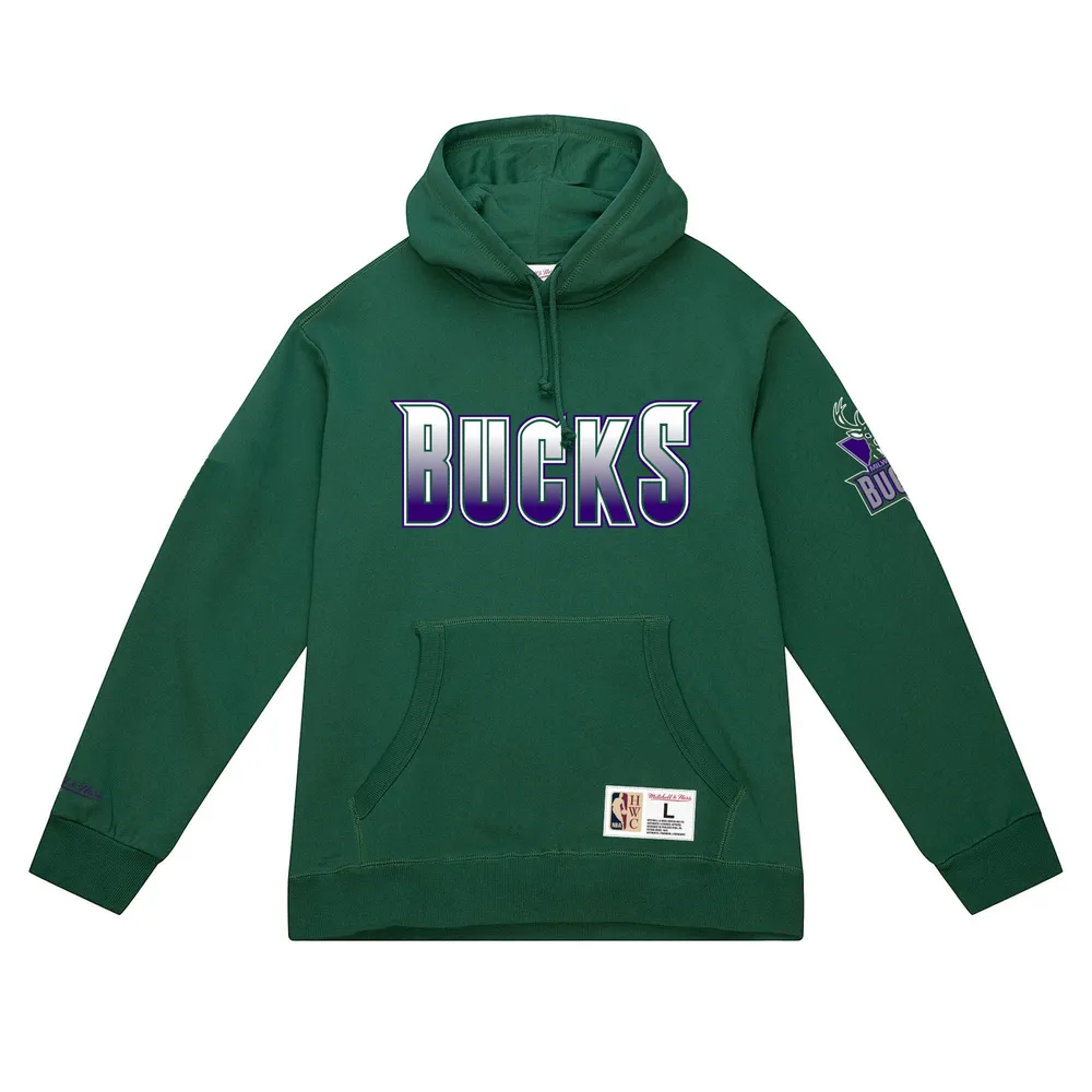 Mitchell and Ness Men's Milwaukee Bucks Green All Hoodie