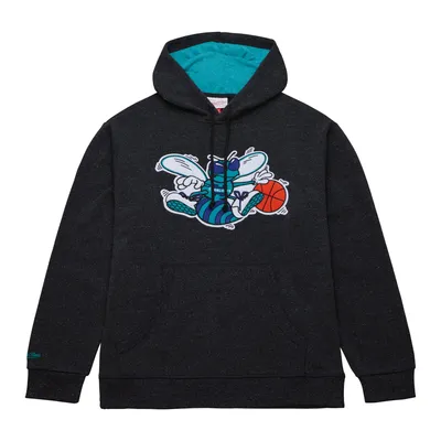 Mitchell and Ness Men's Charlotte Hornets Black Snow Wash Hoodie