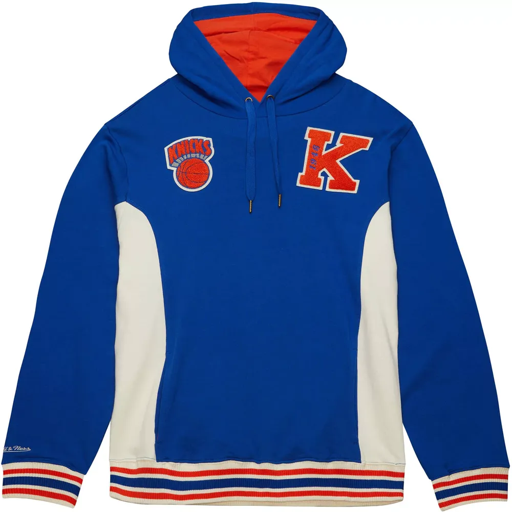 Mitchell and Ness Men's New York Knicks Royal French Terry Hoodie