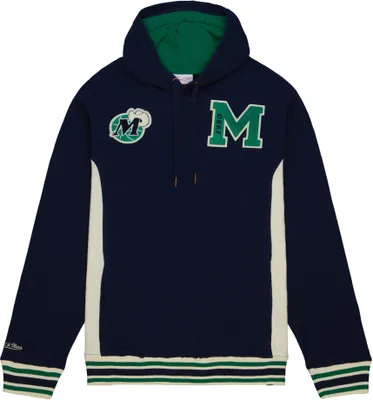 Mitchell and Ness Men's Dallas Mavericks Navy French Terry Hoodie